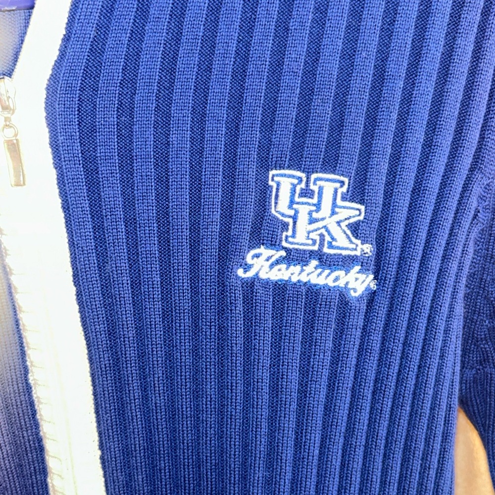 Large Blue Ribbed UK Zip-Up Cardigan - Picture 5 of 14